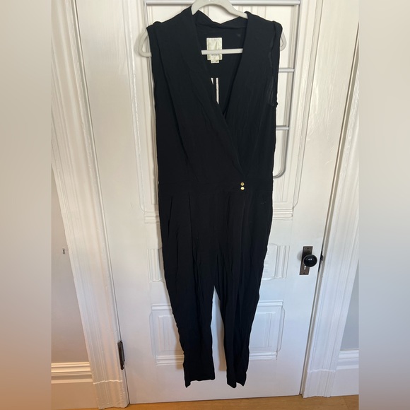 Black jumpsuit from Anthropologie with suit-like design - Picture 1 of 5